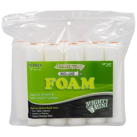 Arroworthy ArroWorthy Pro-Line Foam 6 in. W X 3/8 in. Mini Paint Roller Cover 10 pk 6.5-FMCK
